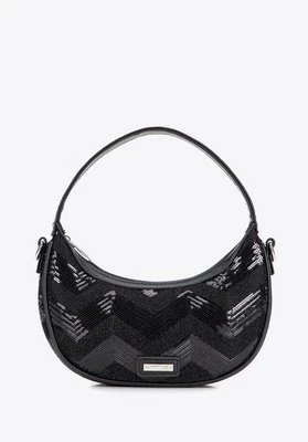 Półokrągła listonoszka z imitacji skóry czarna Wittchen