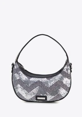 Półokrągła listonoszka z imitacji skóry srebrna Wittchen