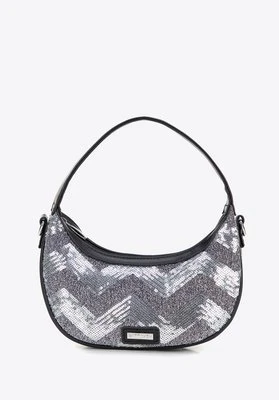 Półokrągła listonoszka z imitacji skóry srebrna Wittchen