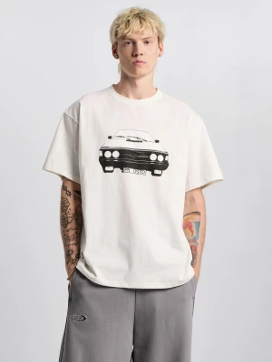 Polonez t-shirt boxy bawełniany męski biały PROSTO.