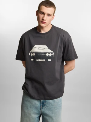 Polonez t-shirt boxy męski bawełniany szary Klasyk