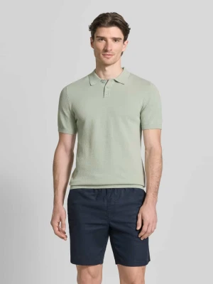 Poloshirt o kroju slim fit w dzianinowym wyglądzie model 'TRITON' drykorn