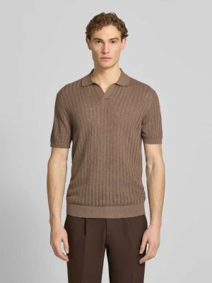 Poloshirt o kroju slim fit z mieszanki bawełny i lnu Profuomo