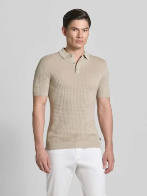 Poloshirt w dzianinowym wyglądzie, krój slim fit, model 'Vanceo' JOOP! Collection