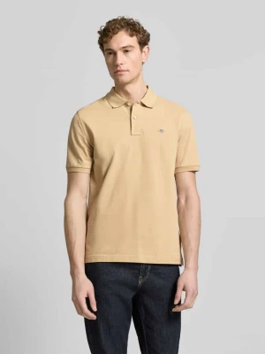 Polówka o kroju slim fit z haftowanym logo Gant