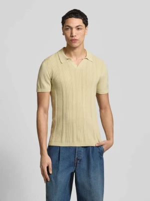 Polówka w dzianinowym wyglądzie, krój slim fit, model 'Baron' Blend