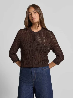 Półprzezroczysty kardigan rozpinany z rękawem o dł. 3/4 Windsor