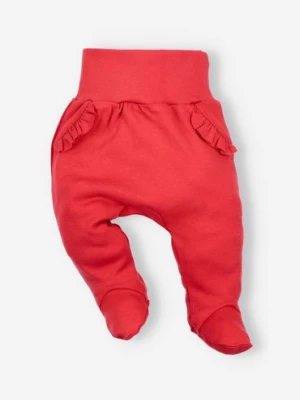 Półśpiochy niemowlęce z bawełny organicznej dla dziewczynki czerwone NINI