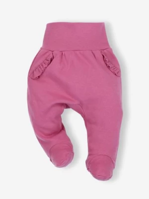 Półśpiochy niemowlęce z bawełny organicznej dla dziewczynki fioletowe NINI