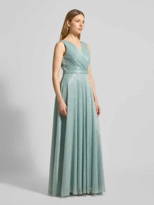 Połyskująca suknia wieczorowa z dekoltem w serek TROYDEN COLLECTION