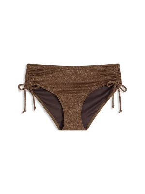 Połyskujące figi bikini z błyszczącego materiału BonPrix brązowy