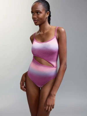 Połyskujący kostium kąpielowy z figami ze średnim stanem purpurowy - Dziewczyna - - MANGO TEEN