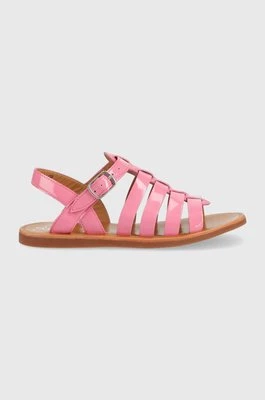 Pom D'api sandały skórzane dziecięce kolor różowy