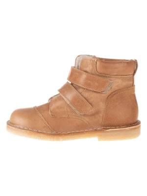 POM POM Skórzane botki w kolorze jasnobrązowym rozmiar: 32