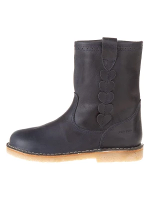 POM POM Skórzane botki zimowe w kolorze granatowym rozmiar: 28