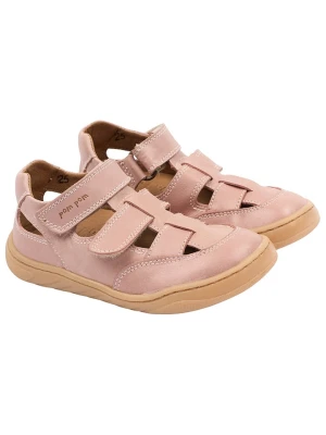 POM POM Skórzane buty w kolorze jasnoróżowym do chodzenia na boso rozmiar: 31
