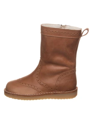 POM POM Skórzane kozaki w kolorze jasnobrązowym rozmiar: 29