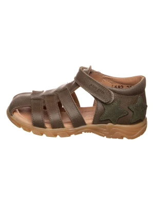 POM POM Skórzane półsandały w kolorze khaki rozmiar: 26