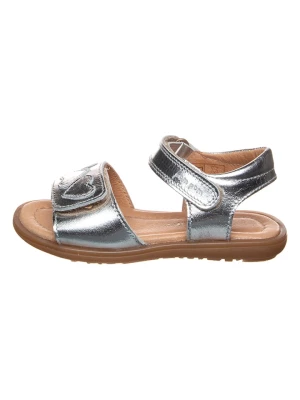POM POM Skórzane sandały w kolorze srebrnym rozmiar: 25