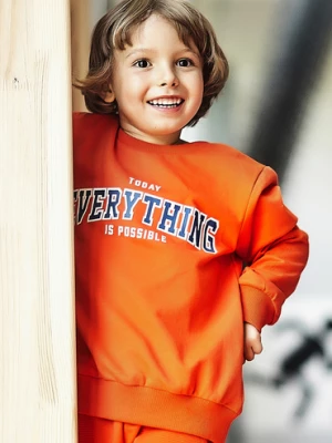 Pomarańczowa bluza dresowa z bawełny dla chłopca - Everything 5.10.15.