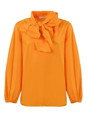Pomarańczowa Bluzka z Kokardą dla Kobiet Liviana Conti