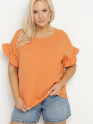Pomarańczowa Bluzka z Wiskozą o Klasycznym Kroju Vlaniella melya by melody