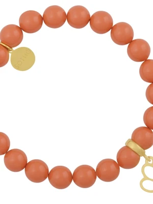 Pomarańczowa bransoletka perły SWAROVSKI® ELEMENTS ze złotą łapką SOTHO