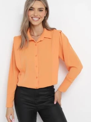 Pomarańczowa Koszula z Falbaną przy Ramionach i Kołnierzem Sarya lily rose