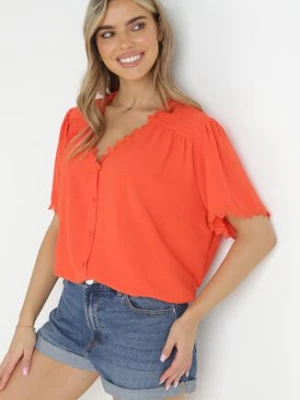 Pomarańczowa Koszula z Koronką Hannali