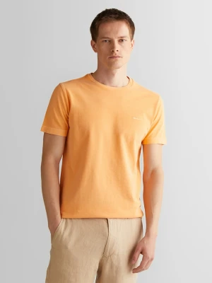Pomarańczowa męska koszulka slim fit z okrągłym dekoltem GANT