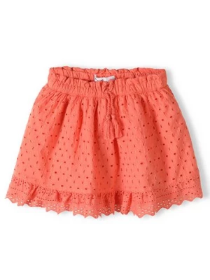 Pomarańczowa spódnica haftowana krótka dla dziewczynki Minoti
