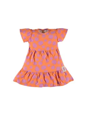 Pomarańczowa sukienka dziewczęca w kropki Up Baby