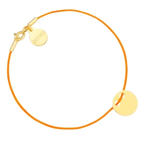 Pomarańczowa sznurkowa bransoletka ze złotą karmą SOTHO