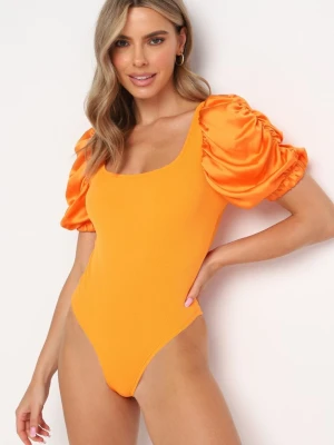 Pomarańczowe Body z Bufiastym Rękawem Tokima Lily Rose