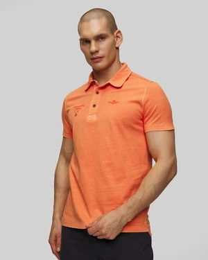 Pomarańczowe polo męskie Aeronautica Militare