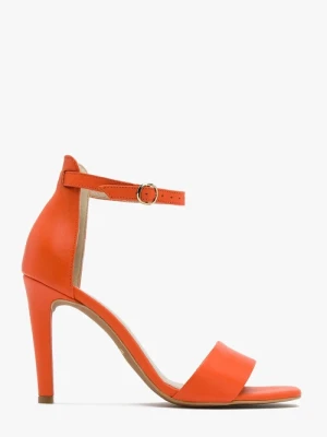 Pomarańczowe sandały na szpilce Ryłko