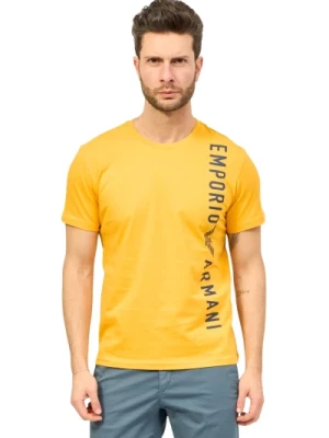 Pomarańczowe T-shirty i Pola Emporio Armani EA7