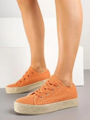 Pomarańczowe Trampki z Ozdobną Plecionką Filarra bellucci