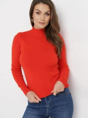 Pomarańczowy Golf z Miękkiej Dzianiny Agotona j&x