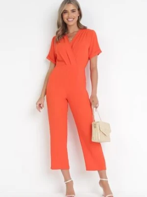 Pomarańczowy Kopertowy Kombinezon z Bawełny i Wiskozy Semalia melya by melody