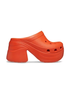 Pomarańczowy Platformowy Chodak Elegancki Komfort Crocs