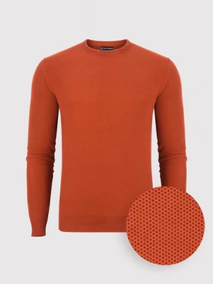 Pomarańczowy sweter męski z okrągłym dekoltem Pako Lorente