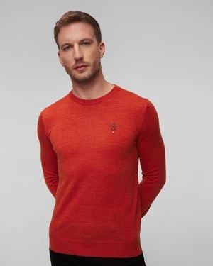 Pomarańczowy sweter wełniany męski Aeronautica Militare