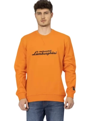 Pomarańczowy Sweter z Logo dla Mężczyzn Automobili Lamborghini