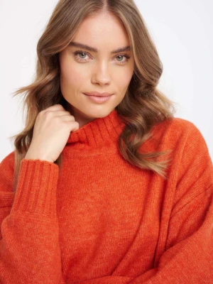 Pomarańczowy sweter z półgolfem Greenpoint
