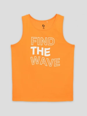Pomarańczowy t-shirt bez rękawów find the wave Reporter