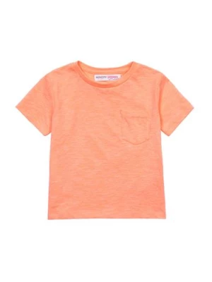 Pomarańczowy t-shirt dla niemowlaka z kieszonką Minoti