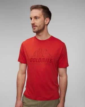 Pomarańczowy T-shirt Męski Dolomite Cristallo Merino Ss