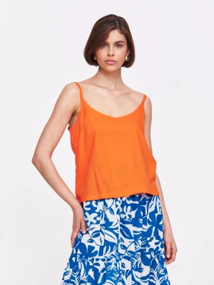 Pomarańczowy top na ramiączkach Top Secret