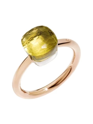 Pomellato - Pab4030O6000000Ql -Dude Pierścień - Petitaked Ring Pierścień z różowym złotem z białym złotym bezką Pomellato